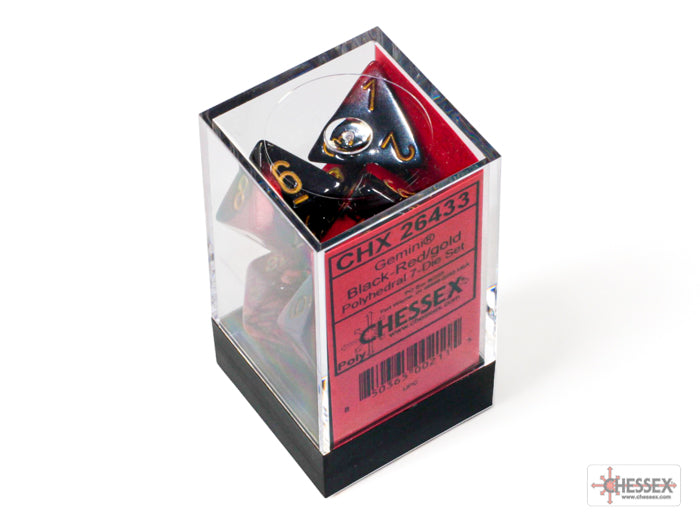 Chessex Gemini: Black-Red/Gold Polyhedral 7-Dice Set