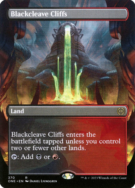 Blackcleave Cliffs (Phyrexia: All Will Be One) [Borderless]