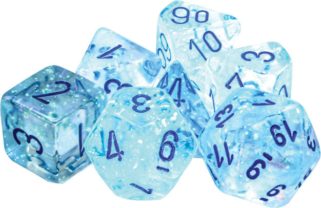 Chessex Borealis: Icicle/Light Blue Luminary Polyhedral 7-Dice Set