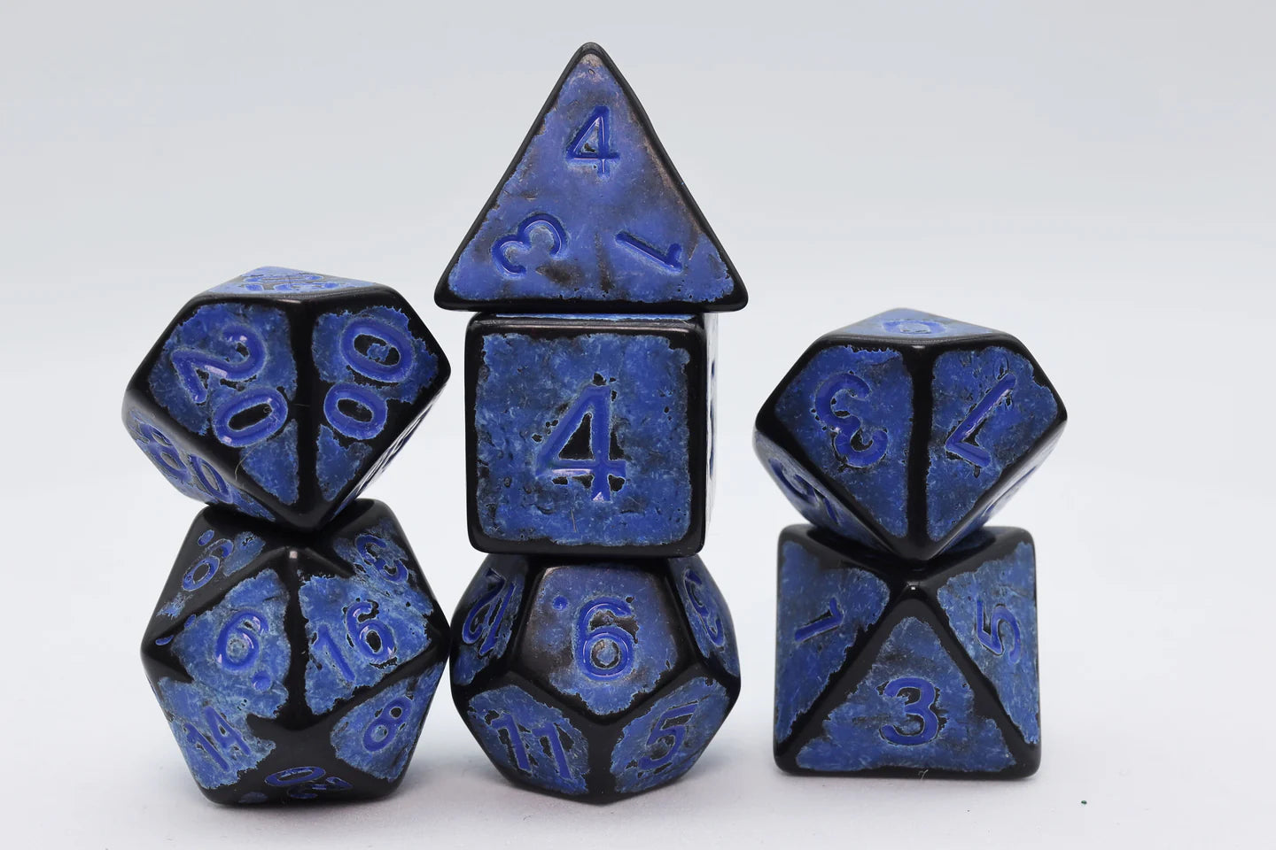 FBG: Timeworn Blue Polyhedral 7-Dice Set