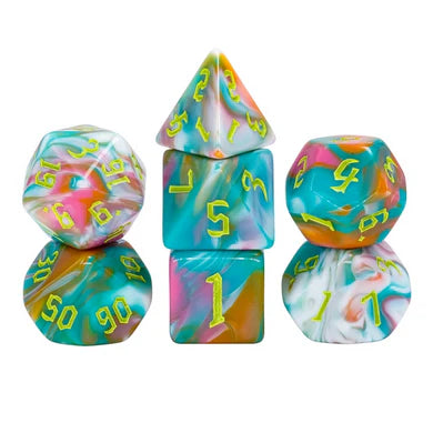 FBG: Teal Sunrise Polyhedral 7-Dice Set