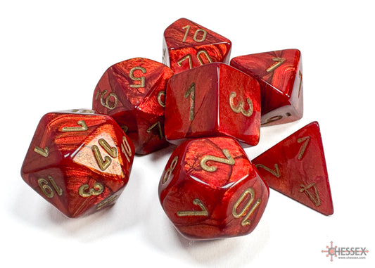 Chessex Scarab: Scarlet/Gold Polyhedral 7-Dice Set