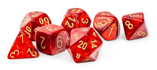 Chessex Mega-hedral Scarab: Scarlet/gold 7-Die Set