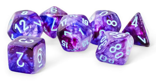 Chessex Mega-hedral Nebula: Nocturnal/turquoise Luminary 7-Die Set
