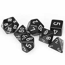 Chessex Opaque: Black/White Polyhedral 7-Dice Set