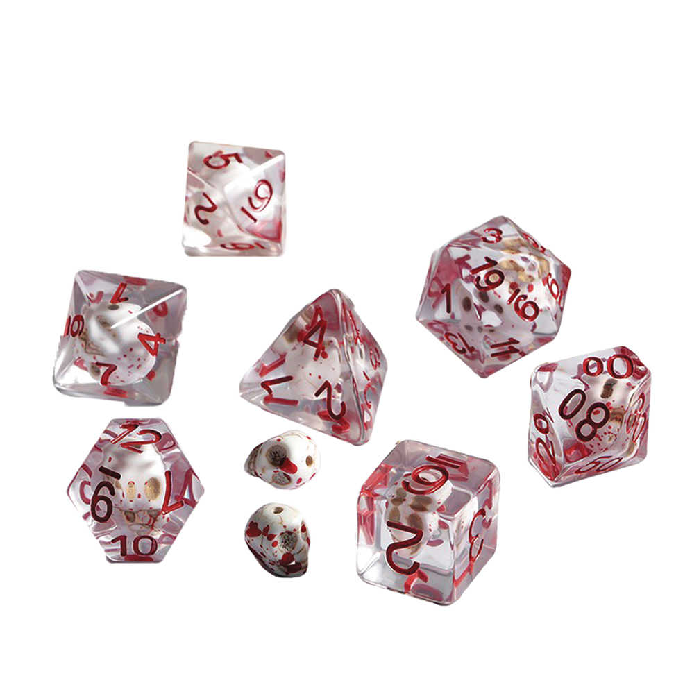 Resin Dice Bloody Skull 7pc Set