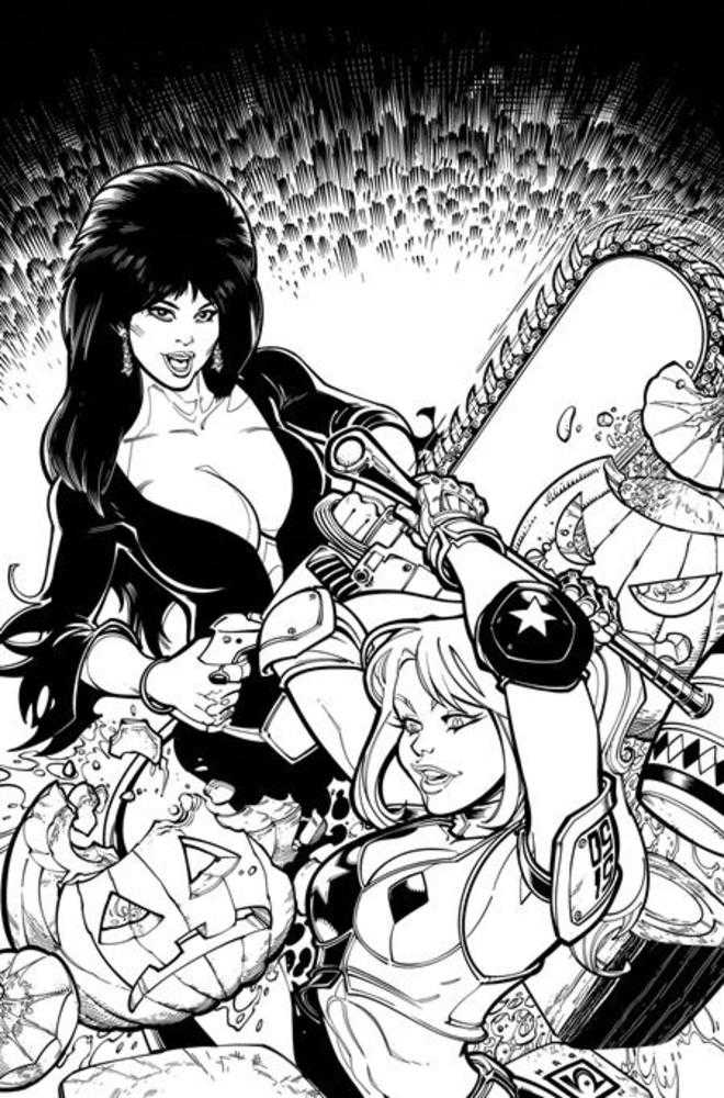 Harley Quinn X Elvira #1 (Cover Q 1:15 Chad Hardin Line Art)
