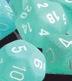 Chessex Frosted: Teal/White Polyhedral 7-Dice Set