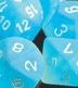 Chessex Frosted: Caribbean Blue/White Polyhedral 7-Dice Set