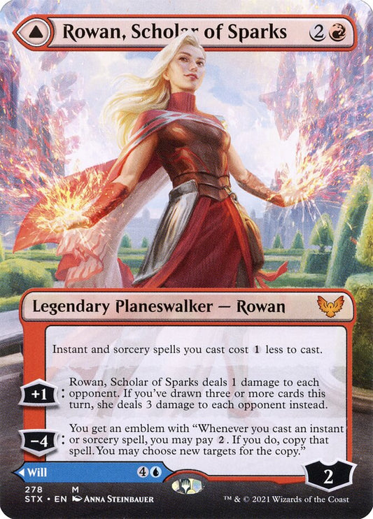 Rowan, Scholar of Sparks // Will, Scholar of Frost (Strixhaven: School of Mages) [Borderless]