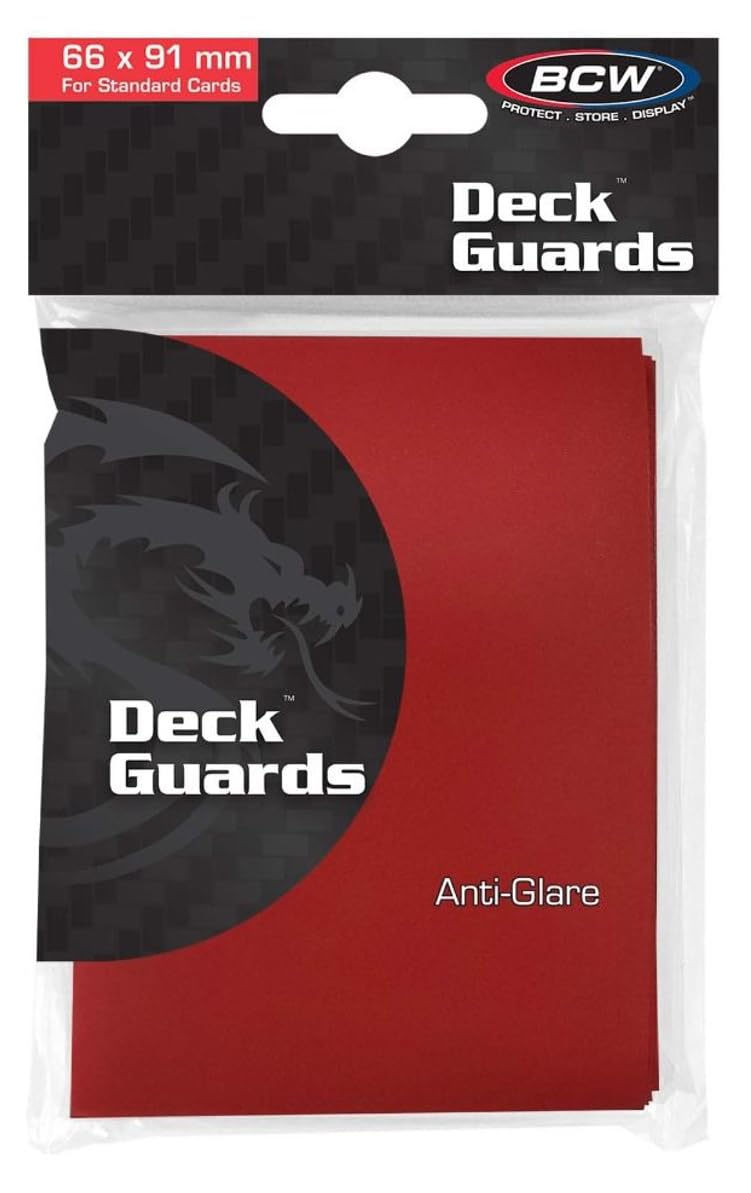 50ct Deck Guard Anti-Glare Sleeves Red