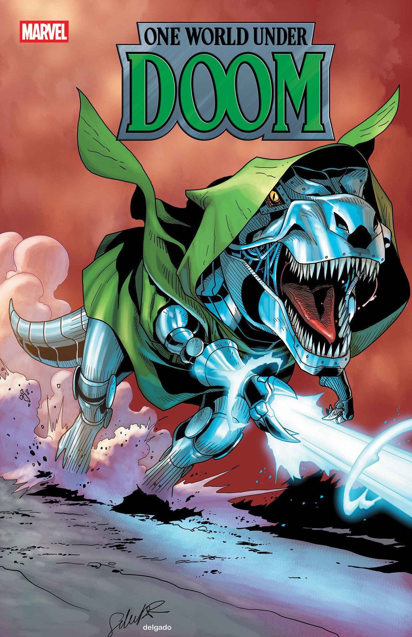 One World Under Doom #08 (Salvador Larroca Doomasaur Variant)