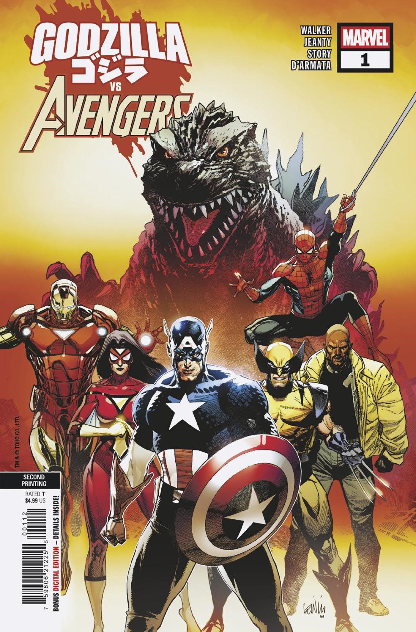 Godzilla vs. Avengers #1 (Leinil Yu 2nd Print Variant)
