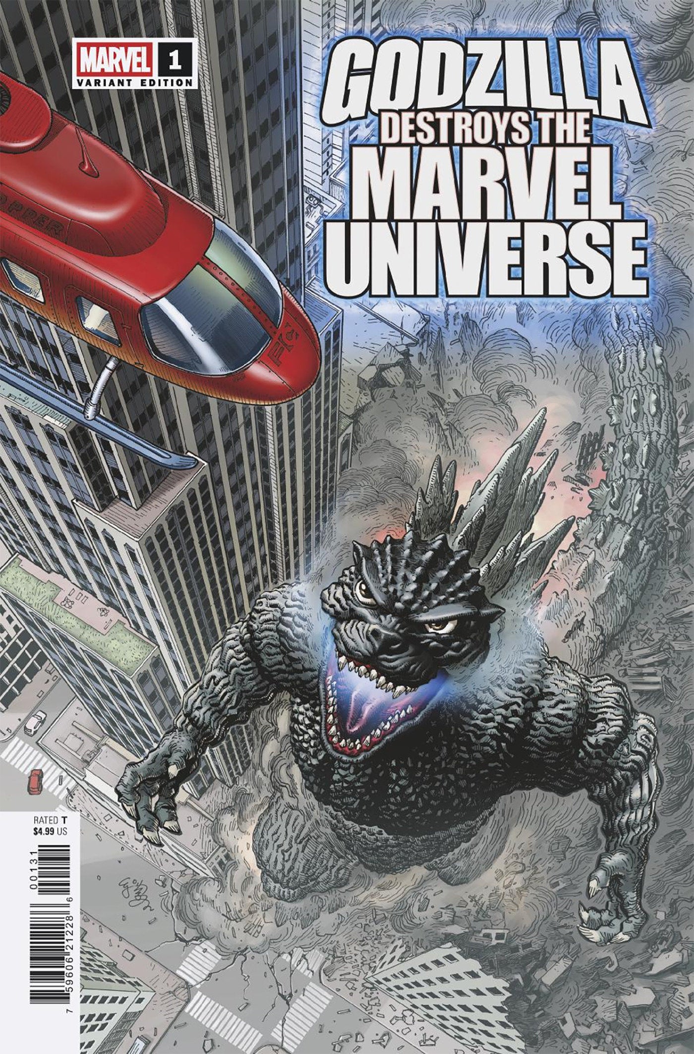 Godzilla Destroys The Marvel Universe #1 (E.J. Su Fan Favorite Variant)