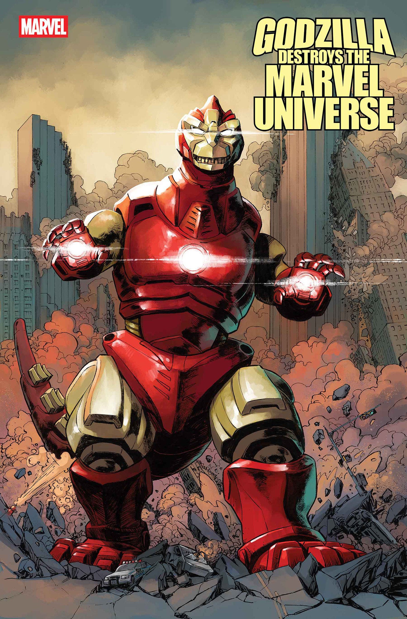 Godzilla Destroys The Marvel Universe #3 (Dave Wachter Marvelized Iron Man Zilla Variant)