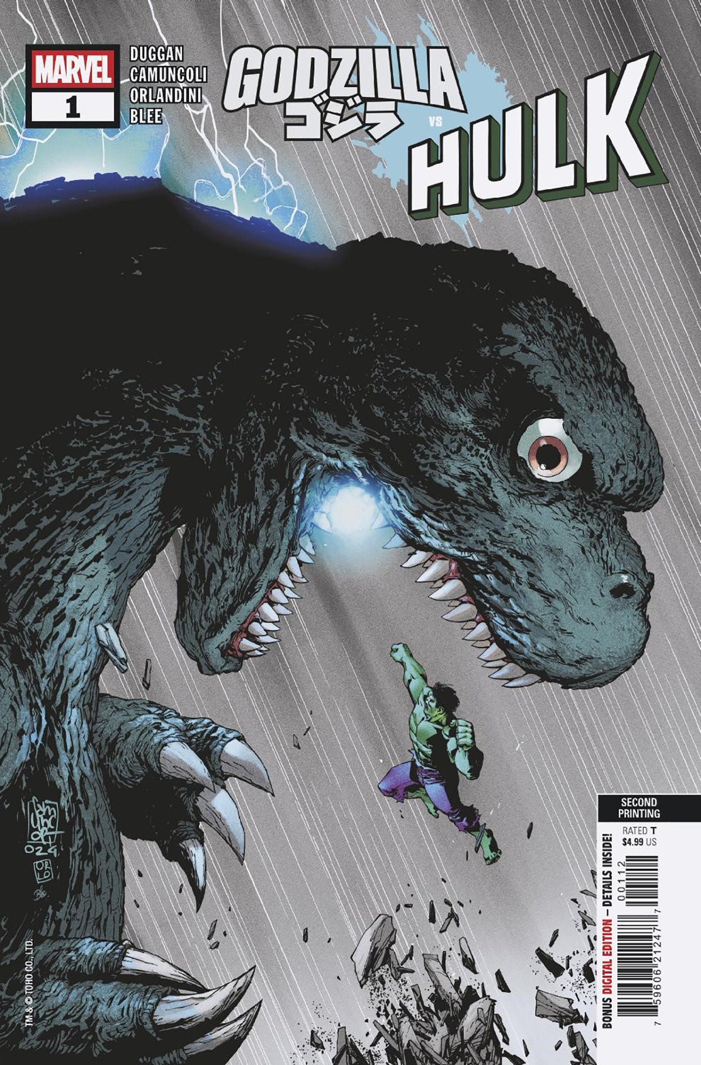 Godzilla vs. Hulk #1 [2nd Print] (Giuseppe Camuncoli Variant)