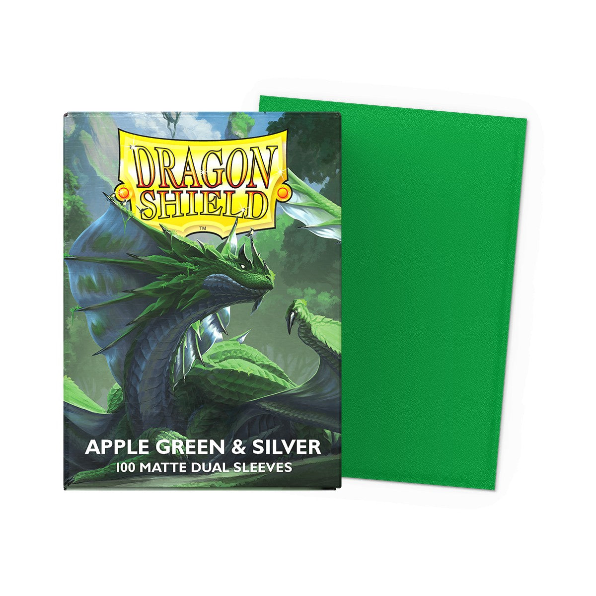 Dragon Shield: Matte Dual - Apple Green & Silver [100 Pack]