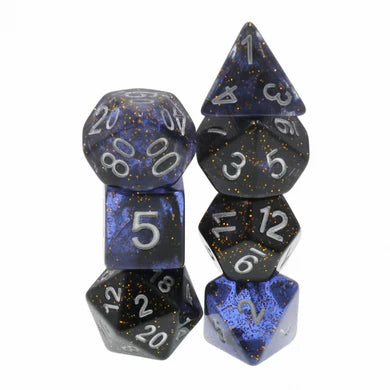 FBG: Clear Night Sky Polyhedral 7-Dice Set