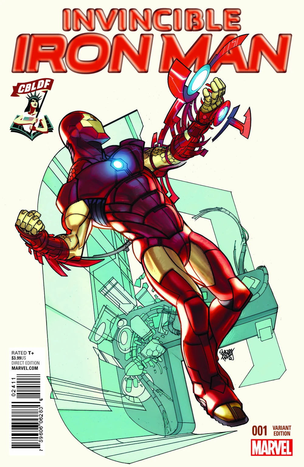 Invincible Iron Man [2015] #01 (CBLDF Variant)