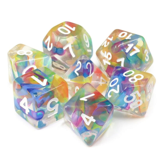 FBG: Rainbow Ribbon Polyhedral 7-Dice Set